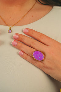 Collier Pampille Mauve