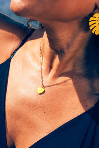 Boucles d'Oreilles Monstera Jaune