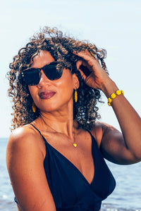 Boucles d'Oreilles Monstera Jaune