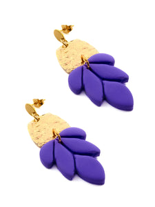 Boucles d'Oreilles Plaque Violettes