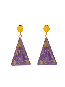 Boucles d'Oreilles Triangle Violettes