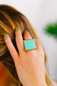 Bague Morgane Carré Turquoise