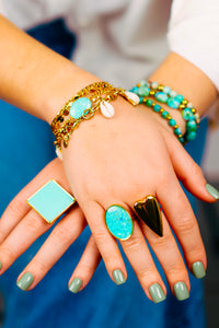 Bague Morgane Carré Turquoise