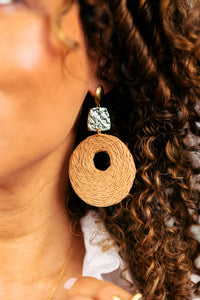 Boucles d'Oreilles Raphia Crème