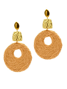 Boucles d'Oreilles Raphia Crème