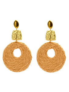 Boucles d'Oreilles Raphia Crème