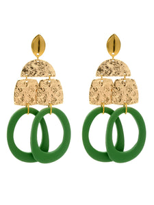 Boucles d'Oreilles Opulence Kaki