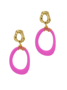 Boucles d'Oreilles Ovale Rose