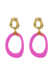 Boucles d'Oreilles Ovale Rose