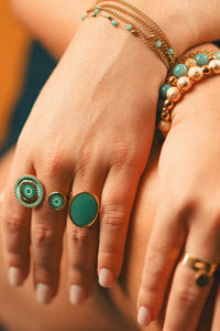 Bague Double Eva Vert