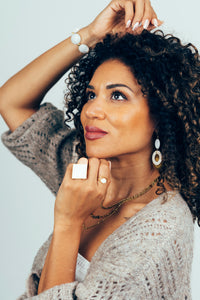 Boucles d'Oreilles Solis Blanche