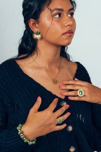 Boucles d'Oreilles Solaria Kaki