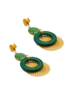 Boucles d'Oreilles Solis Kaki