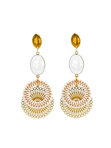Boucles d'Oreilles Solis Blanche