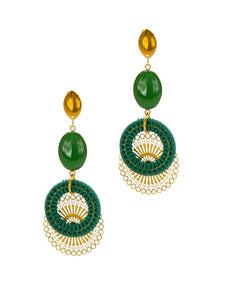 Boucles d'Oreilles Solis Kaki