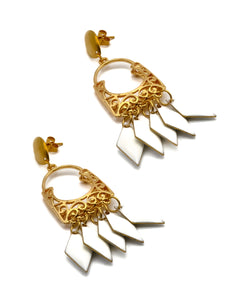 Boucles d'Oreilles Alhambra Blanche